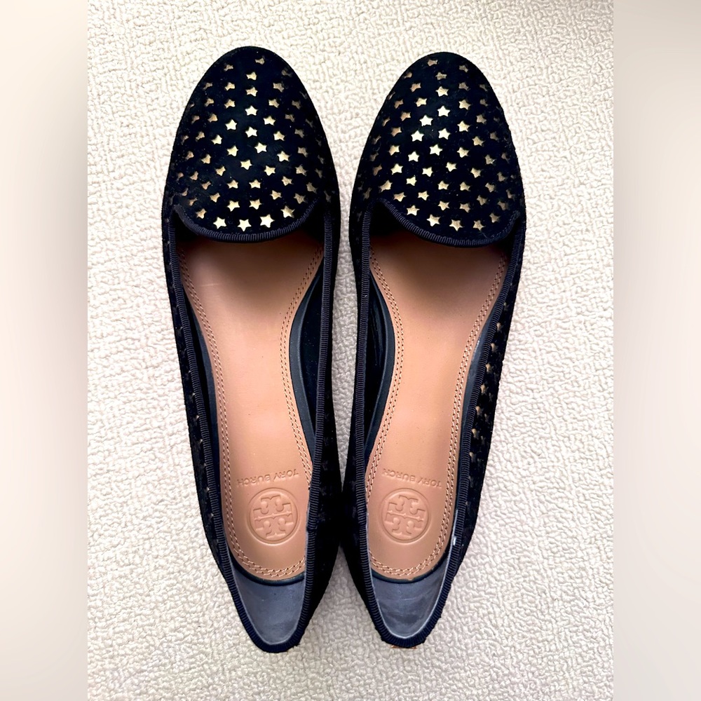 ⭐️Tory Burch black suede leather ballerina flats 🆕